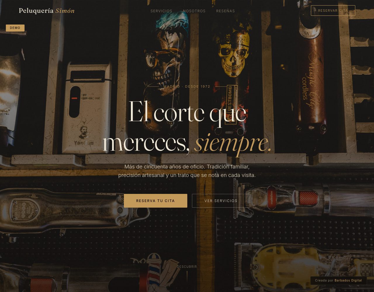 Publicación: web de peluquería